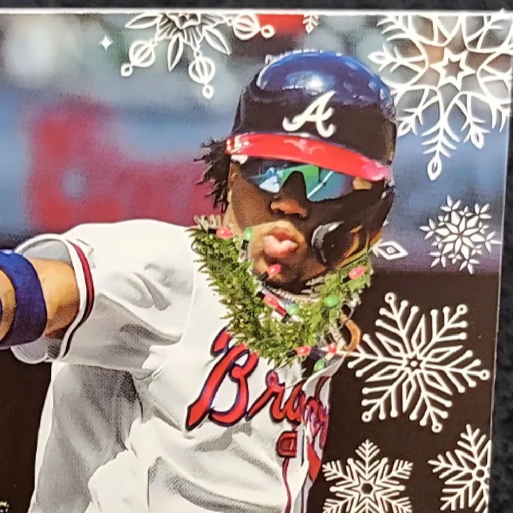 4 Different Ronald Acuna Jr Insert SSP Holiday Baseball Card Lot, Atlanta Braves